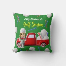 Golfer Nutcracker mit Little Red Truck Kissen