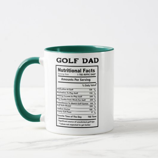 Golfer Nutrition Facts Funny Golf Dad Gift Tasse (Links)