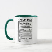 Golfer Nutrition Facts Tasse - Funny Golf Vater Ge (Links)