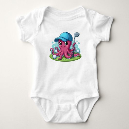 Golfer Octopus Baby Strampler (Vorderseite)