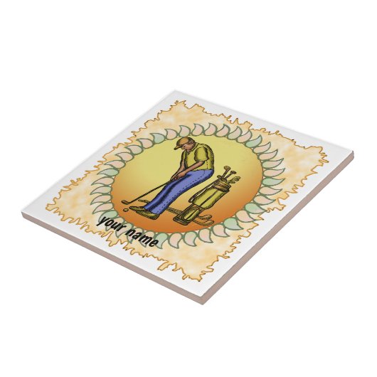 Golfer Opa Fliese (Seite)