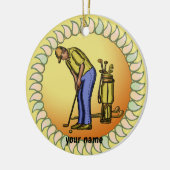Golfer Opa Keramik Ornament (Links)
