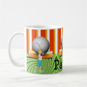 Golfer Orange Stripe Golf Balls Tasse (Links)