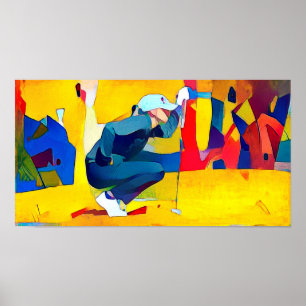 Golfer - Original Golf Art Printwerbung Poster