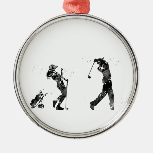 Golfer Ornament Aus Metall (Vorne)