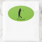 Golfer Ovaler Aufkleber (Tasche)