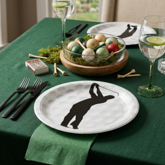 Golfer Paper Party Plate Pappteller