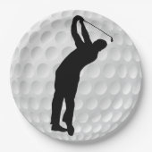 Golfer Paper Party Plate Pappteller (Vorderseite)