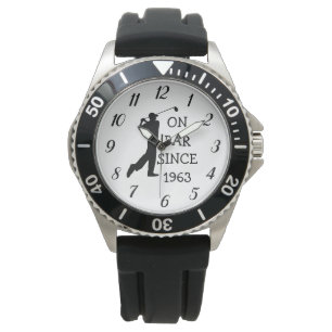 Golfer Par 60. Geburtstag Schwarzes Golf Elegantes Armbanduhr