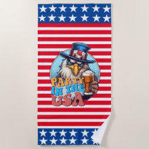 GOLFER Party In the USA Flagge Handtuch