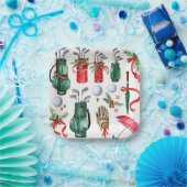 Golfer-Party Weihnachtsdekoration Pappteller (Party)