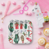 Golfer-Party Weihnachtsdekoration Pappteller (Party)