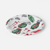 Golfer-Party Weihnachtsdekoration Pappteller (Schrägansicht)