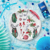 Golfer-Party Weihnachtsdekoration Pappteller (Party)