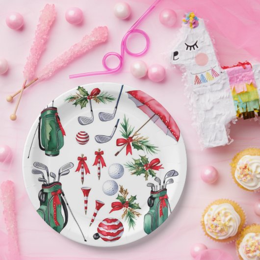 Golfer-Party Weihnachtsdekoration Pappteller (Party)