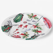 Golfer-Party Weihnachtsdekoration Pappteller (Schrägansicht)