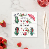 Golfer-Party Weihnachtsdekoration Serviette (Beispiel)