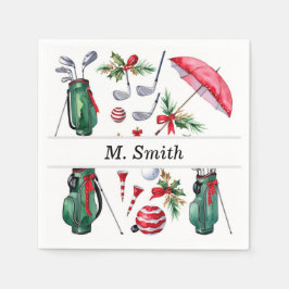 Golfer-Party Weihnachtsdekoration Serviette