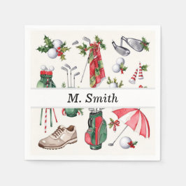 Golfer-Party Weihnachtsdekoration Serviette