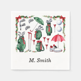 Golfer-Party Weihnachtsdekoration Serviette