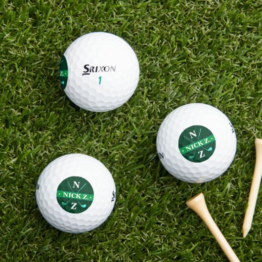 Golfer Personalisiert 2 Initialen Grass Green Golfball (Insitu Gras)
