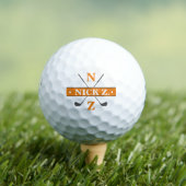 Golfer Personalisiert 2-Initialen Orange Markenbez Golfball (Insitu T-Shirt)