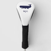 Golfer Personalisiert Monogram Navy Blue Golf Headcover (Vorderseite)