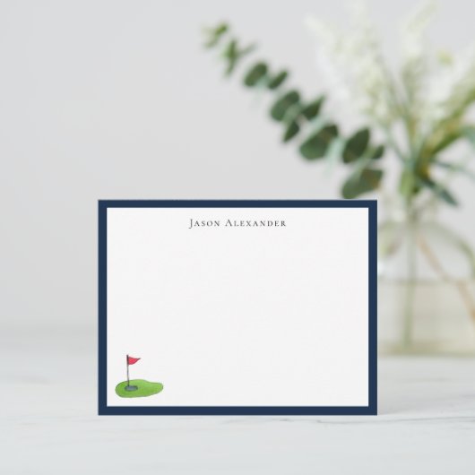 Golfer personalisiert Note Card Dankeskarte (Stehend Vorderseite)
