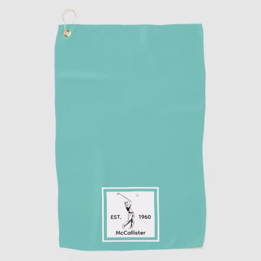 Golfer Personalisiert und Jahr Golfhandtuch (Vorderseite)