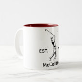 Golfer Personalisiert und Jahr Zweifarbige Tasse (Vorderseite Links)