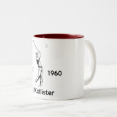 Golfer Personalisiert und Jahr Zweifarbige Tasse (VorderseiteRechts)