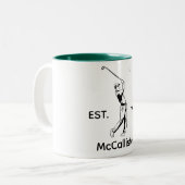 Golfer Personalisiert und Jahr Zweifarbige Tasse (Vorderseite Links)