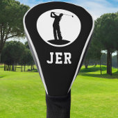 Golfer-Personalisierte Monogramm-Initialen Schwarz Golf Headcover