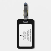 Golfer Personalized Name Modern Black & White Gepäckanhänger (Rückseite vertikal)