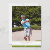 Golfer Photo Celebration of Life Funeral Einladung (Rückseite)