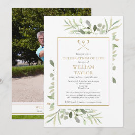 Golfer Photo Celebration of Life Funeral Einladung