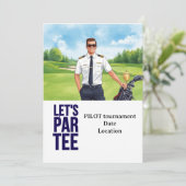 GOLFER Pilot Aviation Industry Golfer Einladung (Stehend Vorderseite)