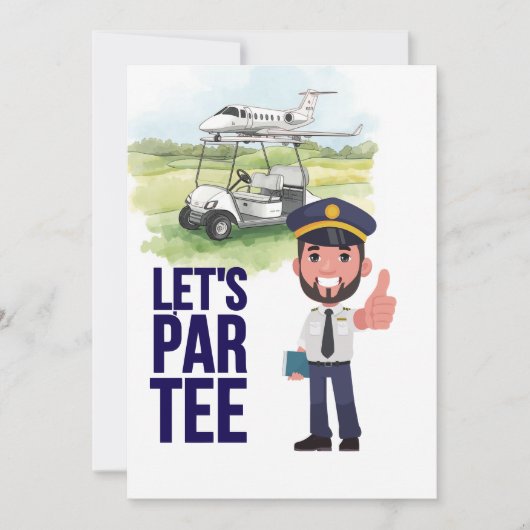 GOLFER Pilot Aviation Industry Golfer  Einladung (Vorderseite)