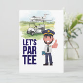 GOLFER Pilot Aviation Industry Golfer  Einladung (Stehend Vorderseite)