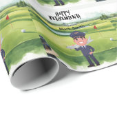 Golfer Pilot Ruhestand  Geschenkpapier (Rolleneckpunkt)