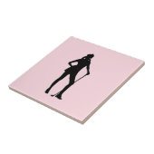 Golfer Pink Keramik Tile Fliese (Seite)