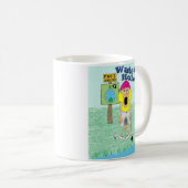 Golfer-Piss-Hose am Wasserloch Kaffeetasse (VorderseiteRechts)