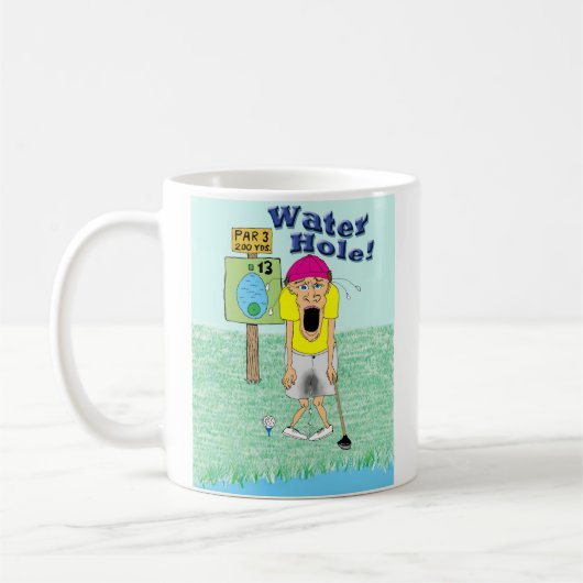 Golfer-Piss-Hose am Wasserloch Kaffeetasse (Links)