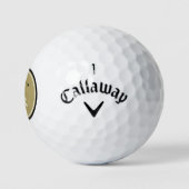 Golfer Player Modern Sports Monogram Gold Black Go Golfball (Logo)