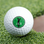 Golfer Player Modern Sports Monogram Green Golfball