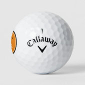 Golfer Player Modern Sports Monogram Orange Black Golfball (Logo)