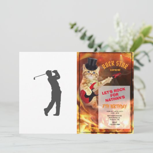 Golfer-Player-Silhouette Einladung (Stehend Vorderseite)