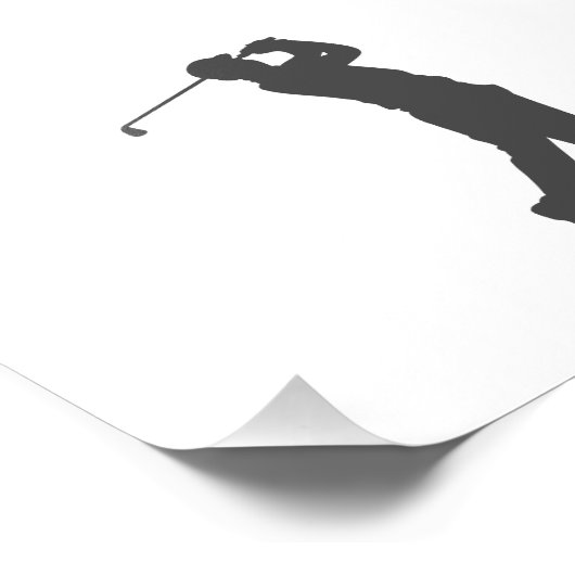 Golfer-Player-Silhouette Fotodruck (Ecke)