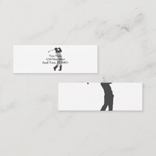Golfer-Player-Silhouette Mini Visitenkarte (Vorne/Hinten)
