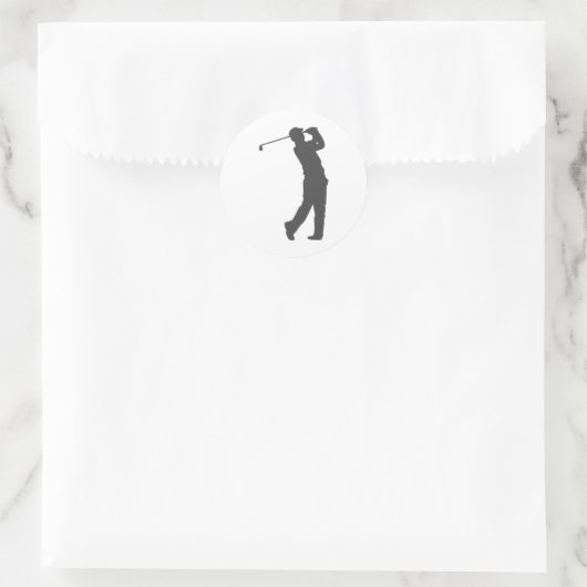 Golfer-Player-Silhouette Runder Aufkleber (Tasche)
